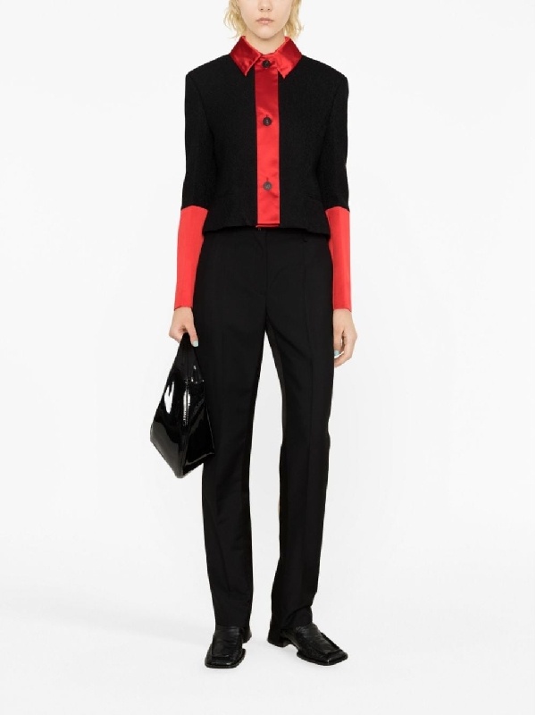 Shop Ferragamo Wool Long-sleeved Jacket In Black