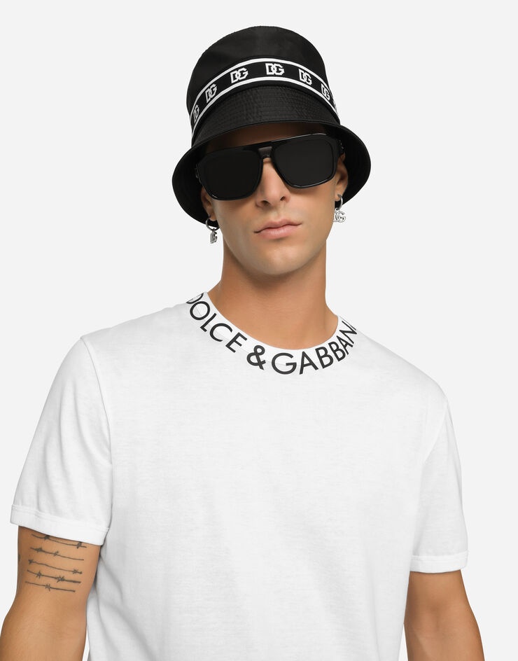 Dolce & Gabbana Logo-tape Fedora Hat In Black