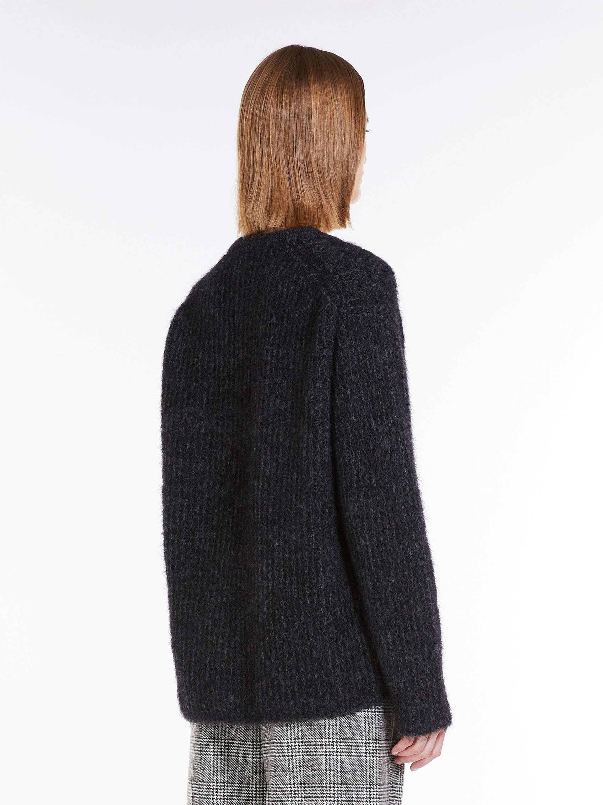 Max Mara Rib Knitted Wool Sweater In Black