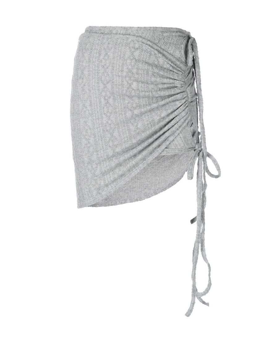 Hyein Seo Asymmetric Cut-out Strap-detail Skirt In Gray
