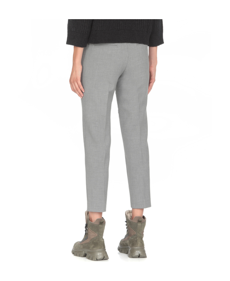 Peserico Fitted Grey Tailored Trousers In Gray