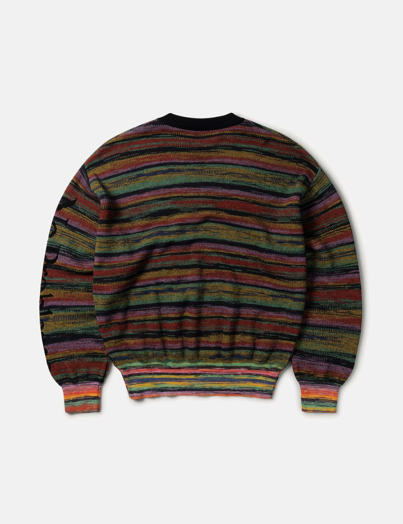 Aries Space Dye Problemo Crewneck Drop-shoulder Jumper In Black