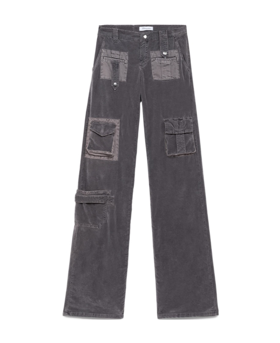 BLUMARINE FLARED-LEG CARGO TROUSERS