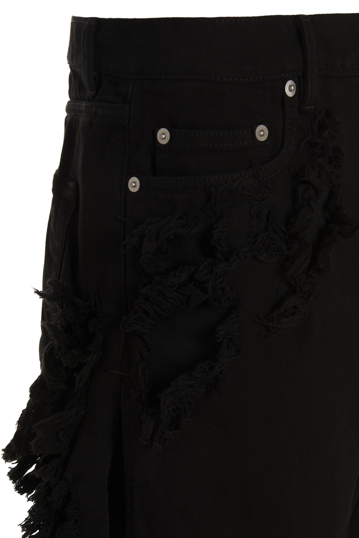 Rick Owens Drkshdw Trucker Cut-off Denim Shorts In Black