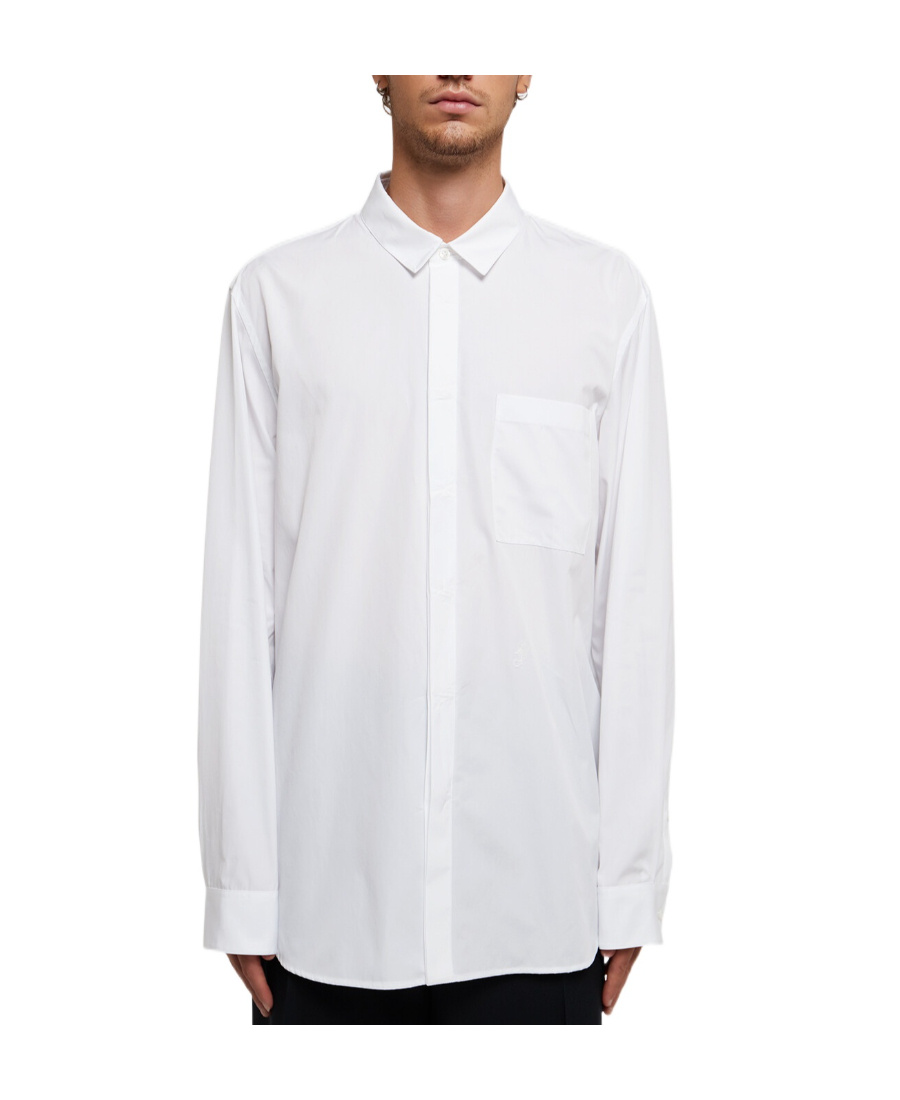 Jil Sander Concealed-front Fastening Poplin Shirt In White
