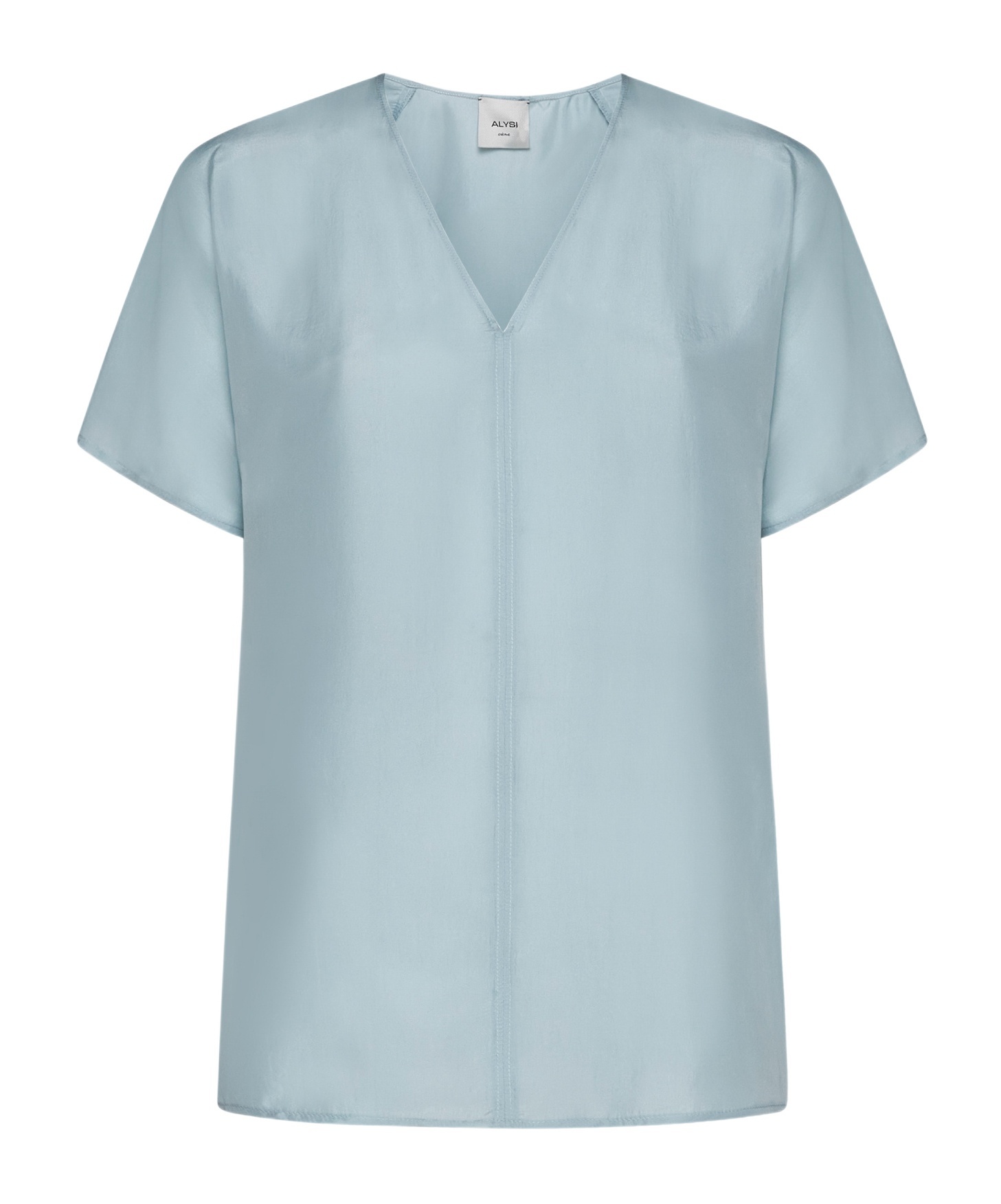 ALYSI V-NECK SILK T-SHIRT