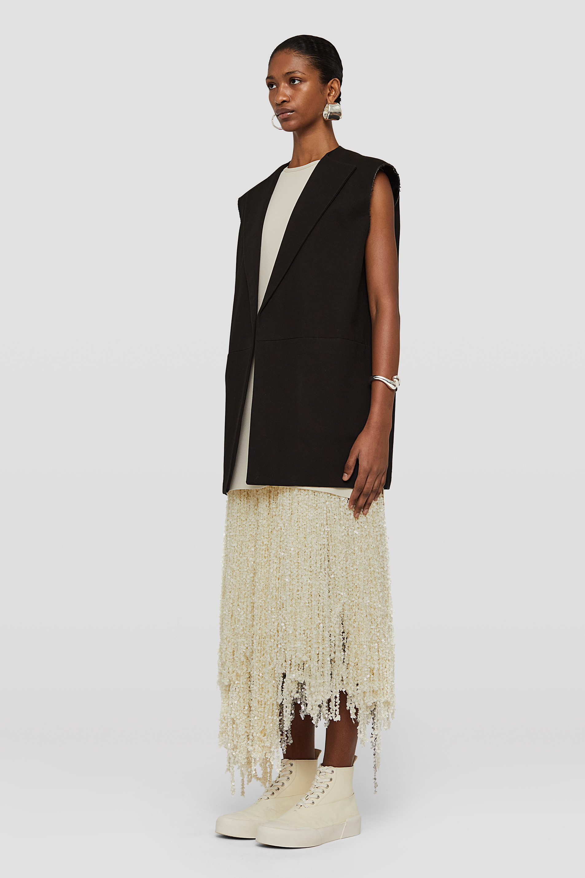 Jil Sander Sleeveless Vest In Black