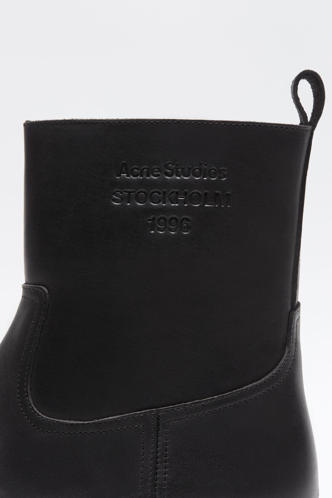 Acne Studios Logo-debossed Leather Boots In Black