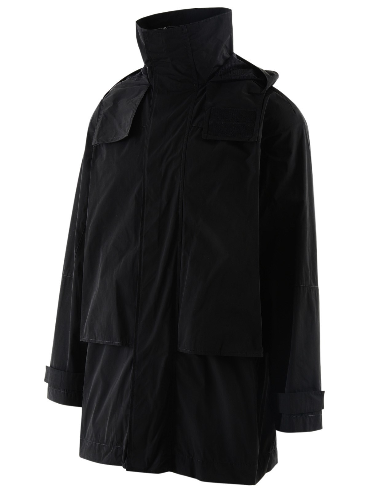 Dsquared2 Logo-print Hooded Mid-length Coat In Black