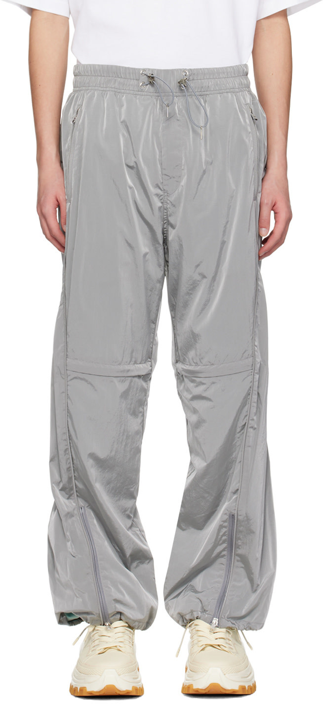 Wooyoungmi Gray Paneled Track Pants In Gray