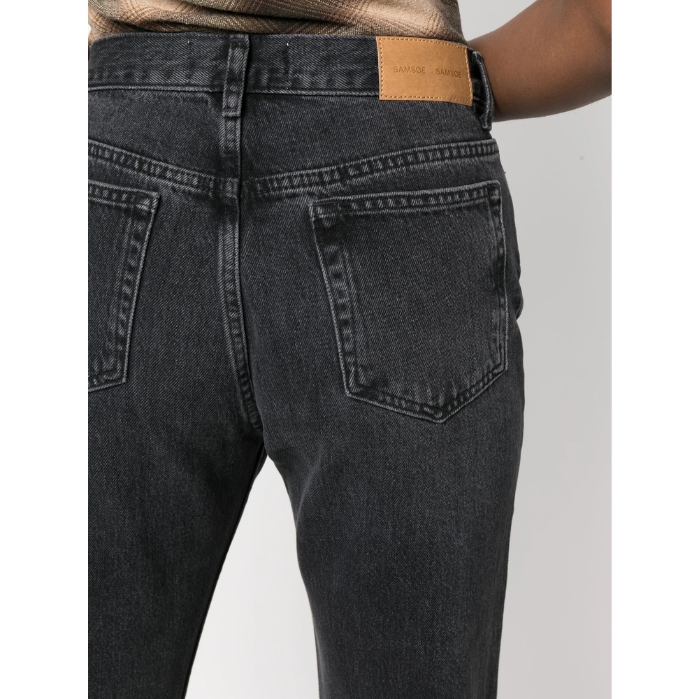 Samsoe & Samsoe Five-pocket Denim Trousers In Gray