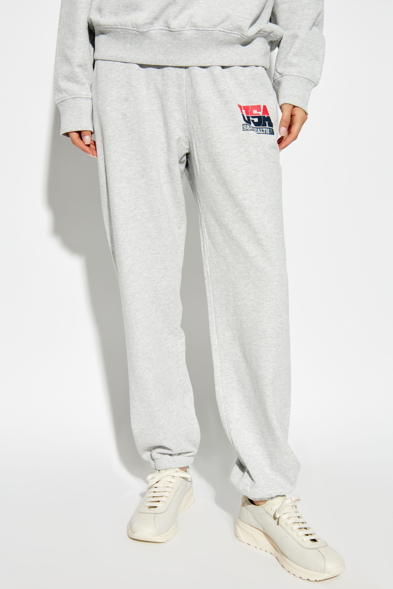 Sporty And Rich Elastic Waist Sweatpants In White