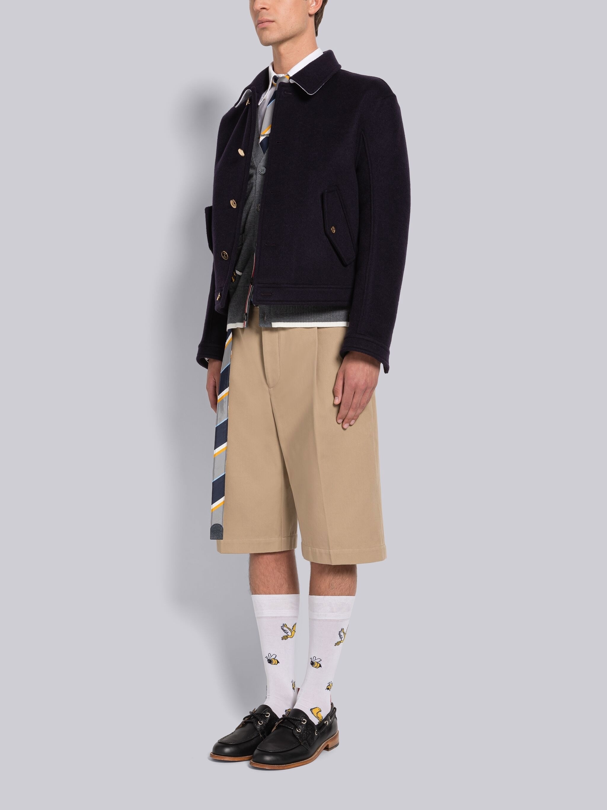 Thom Browne Polished Black Leather Loafers With Moc Toe Design And Lace Detail In Black