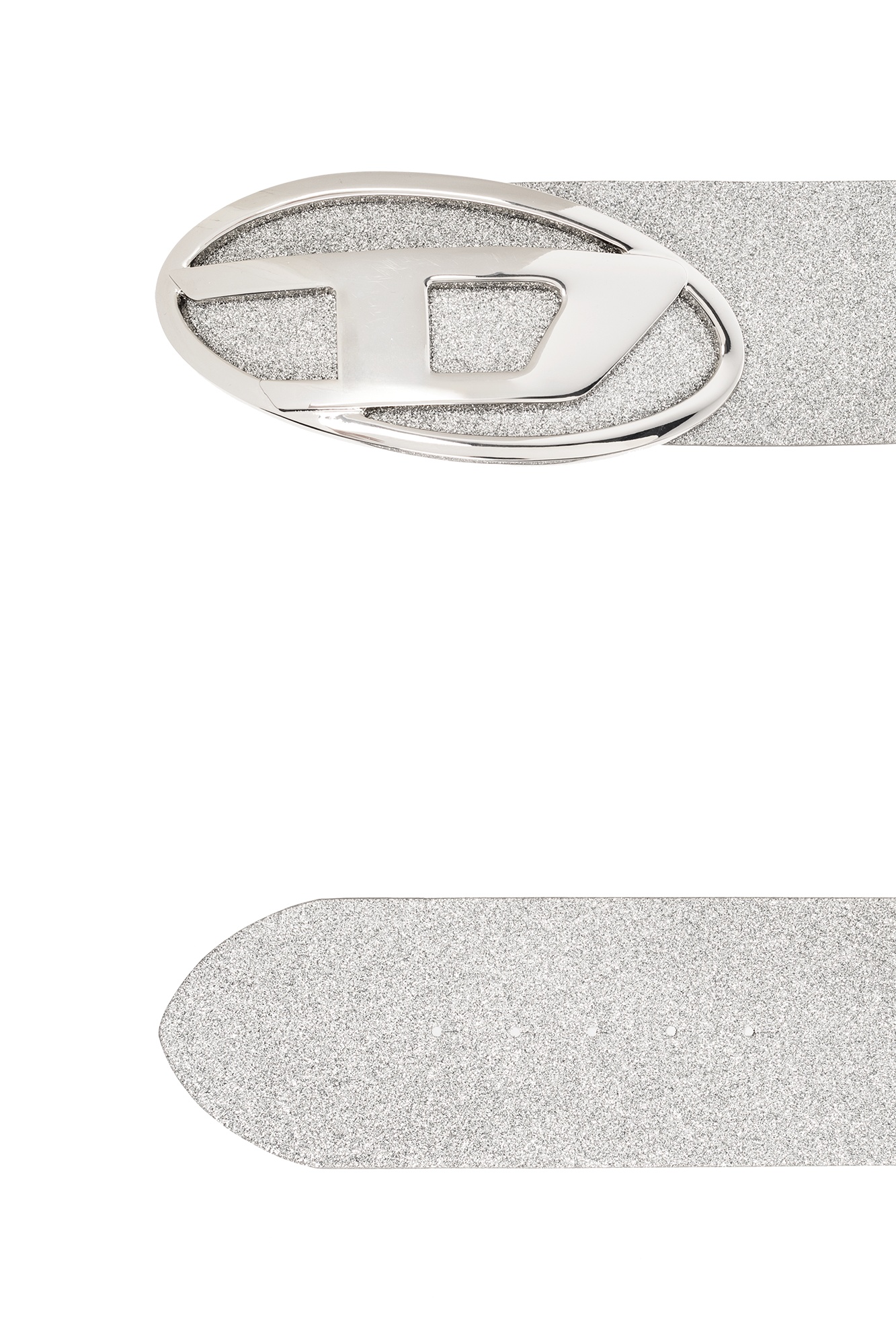 Diesel B-1dr 80 Glitter-embellished Wide Belt In White