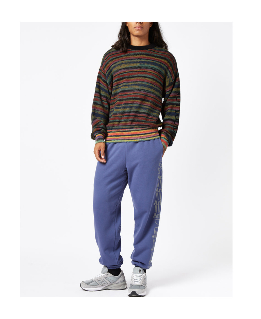 Aries Space Dye Problemo Crewneck Drop-shoulder Jumper In Black