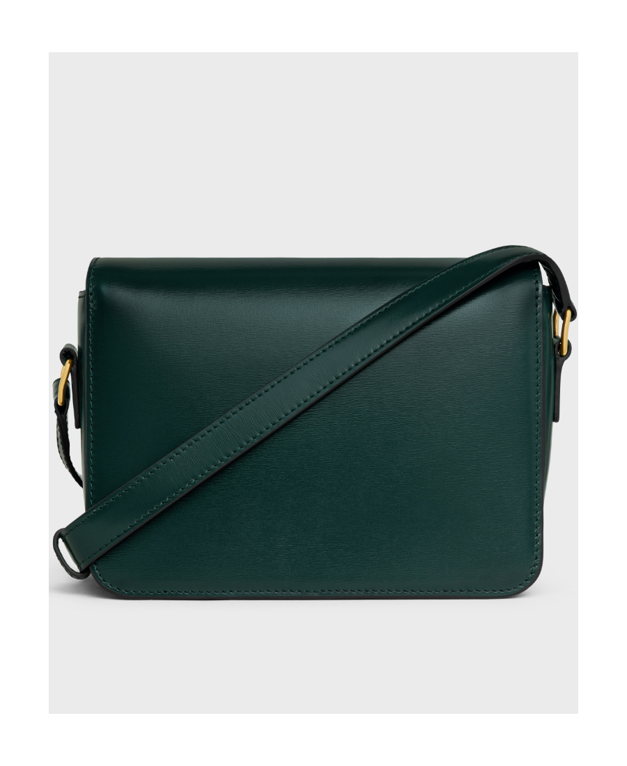 Celine Ten Triomphe Clamshell Shoulder Bag In Green