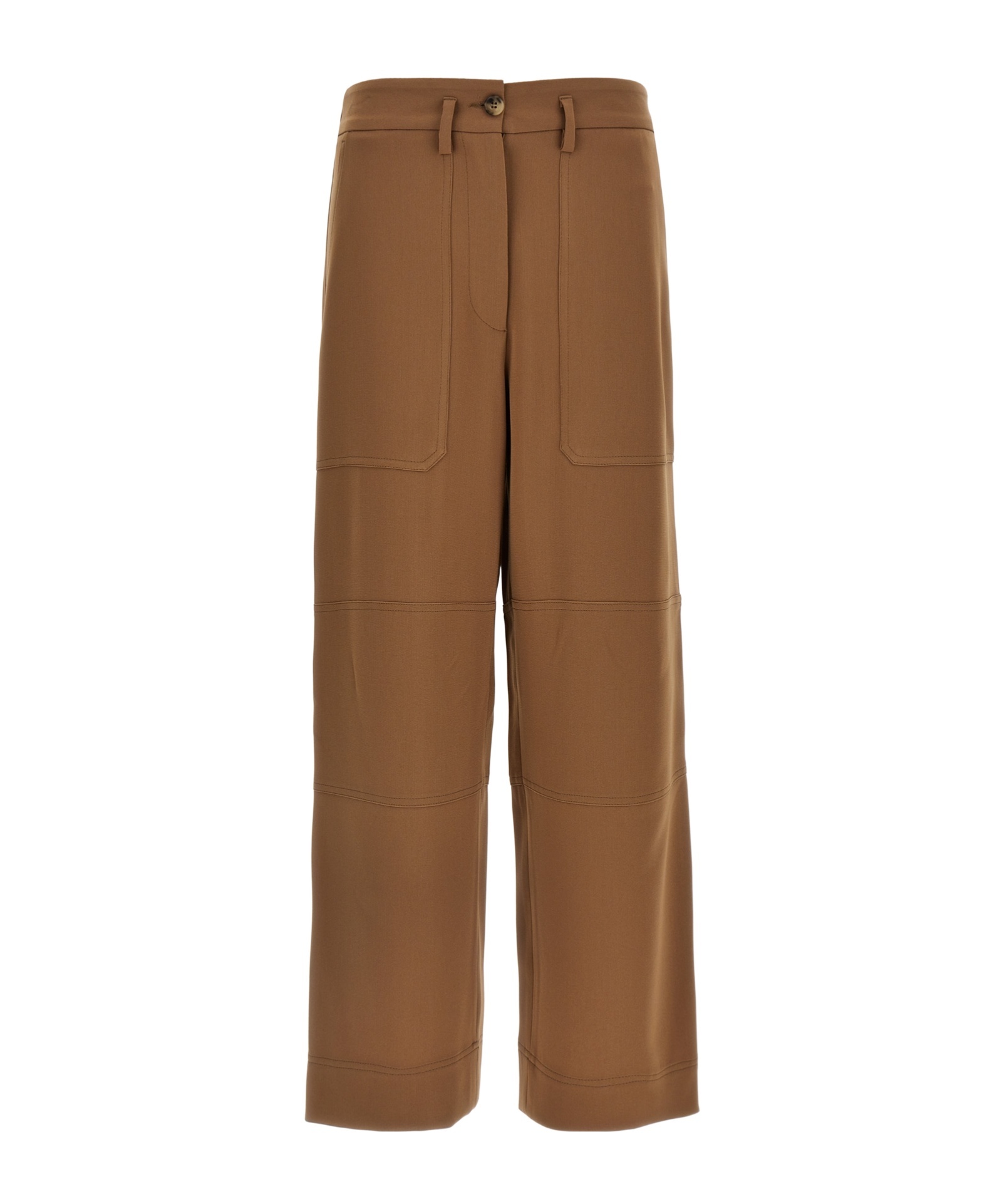 Alberto Biani Work Straight Trousers In Brown