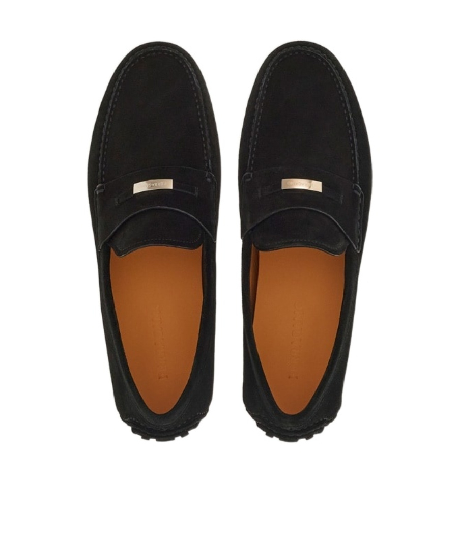 Ferragamo Salvatore  Logo Plaque Loafers In Black