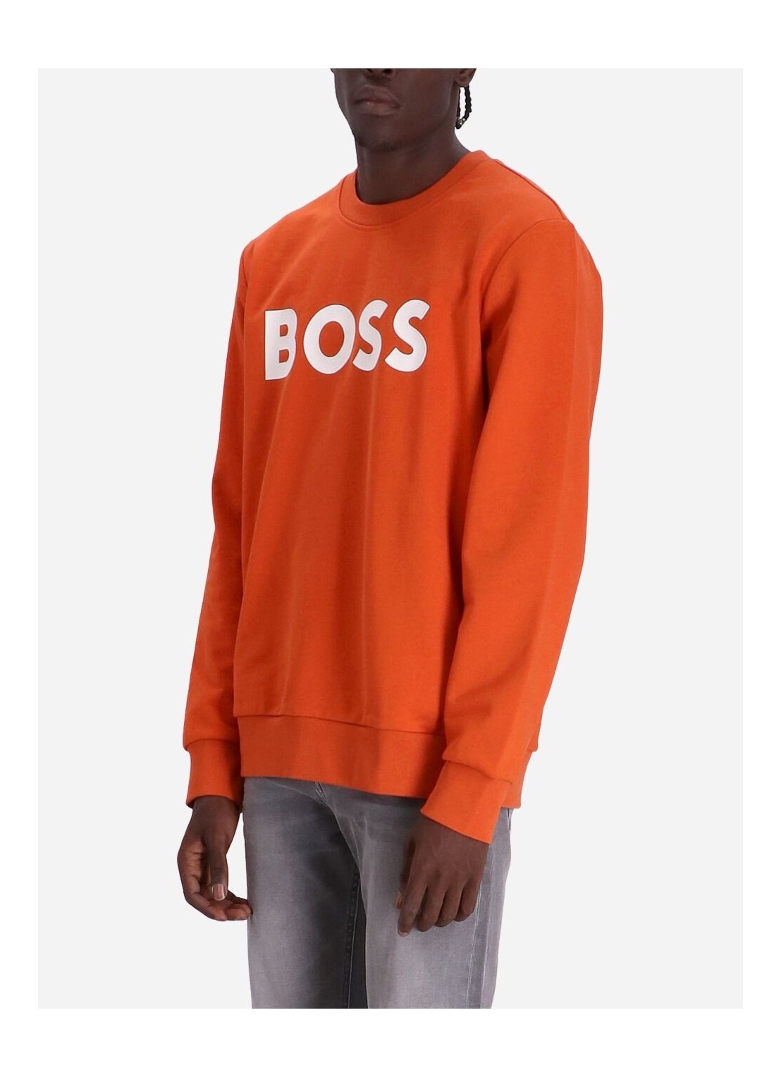 HUGO BOSS LOGO-PRINT ORGANIC COTTON SWEATSHIRT 