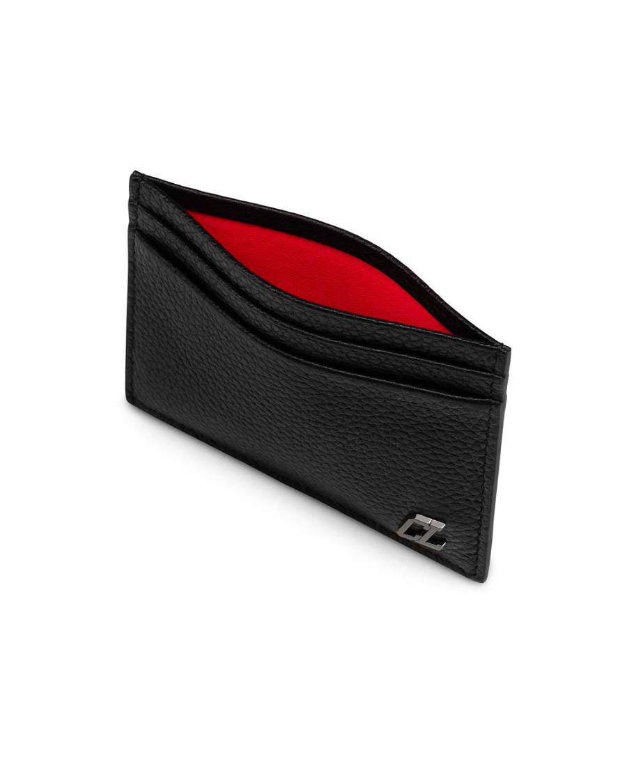 Christian Louboutin Logo Plaque Card Case In Black