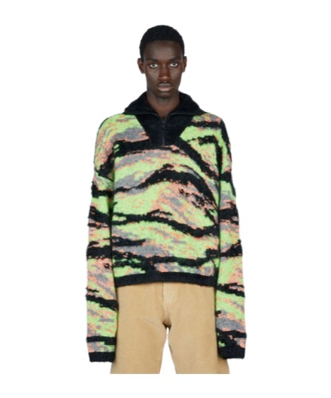 Erl Long-sleeved Sweater In Green