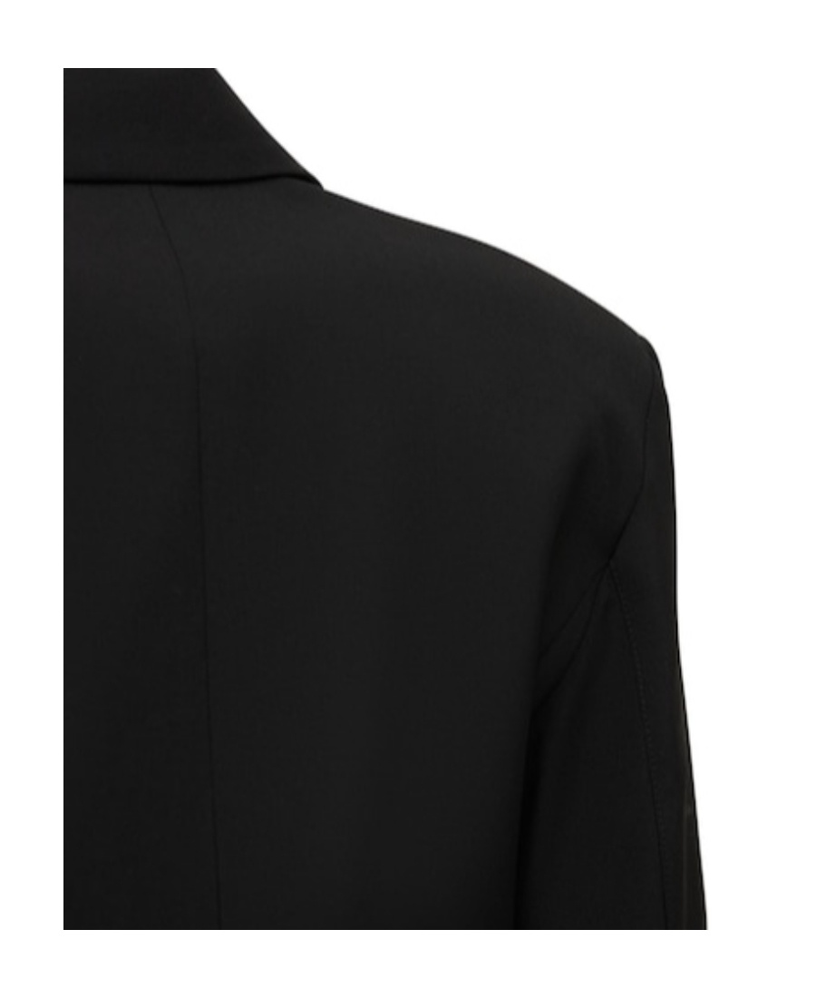 Shop Jacquemus Black Le Robe Bari Wool Mini Suit Dress