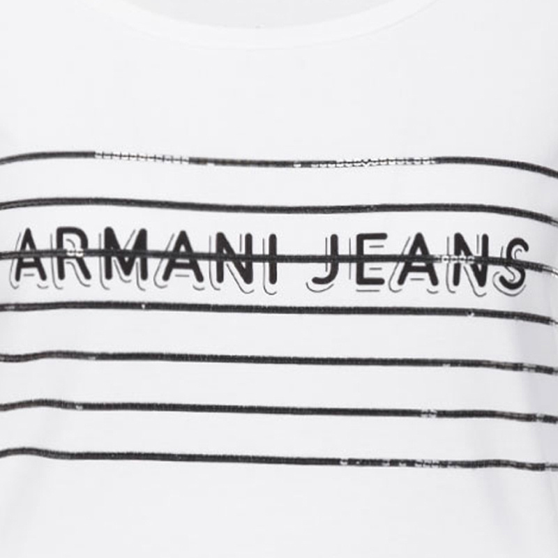 Shop Armani Jeans Printed Logo T-shirt In White