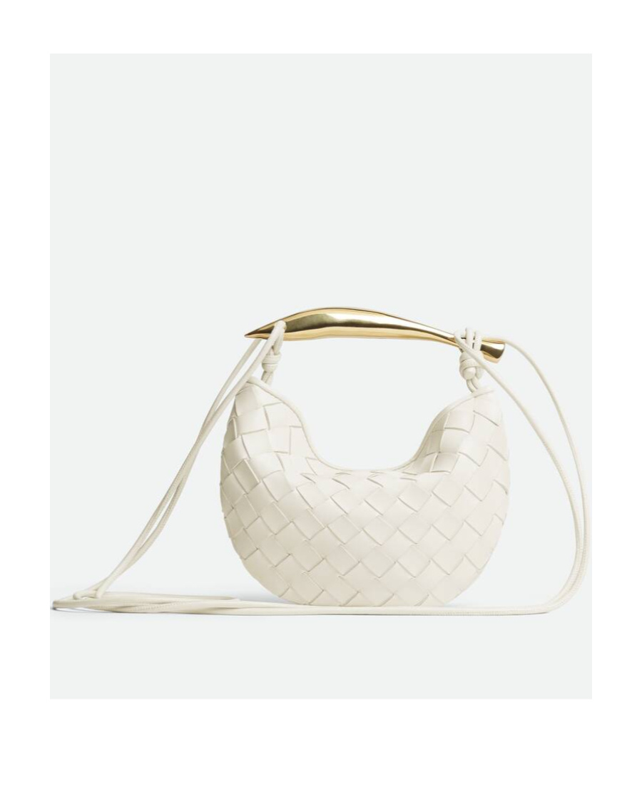 Bottega Veneta Mini Sardine Intrecciato Top-handle Bag In White