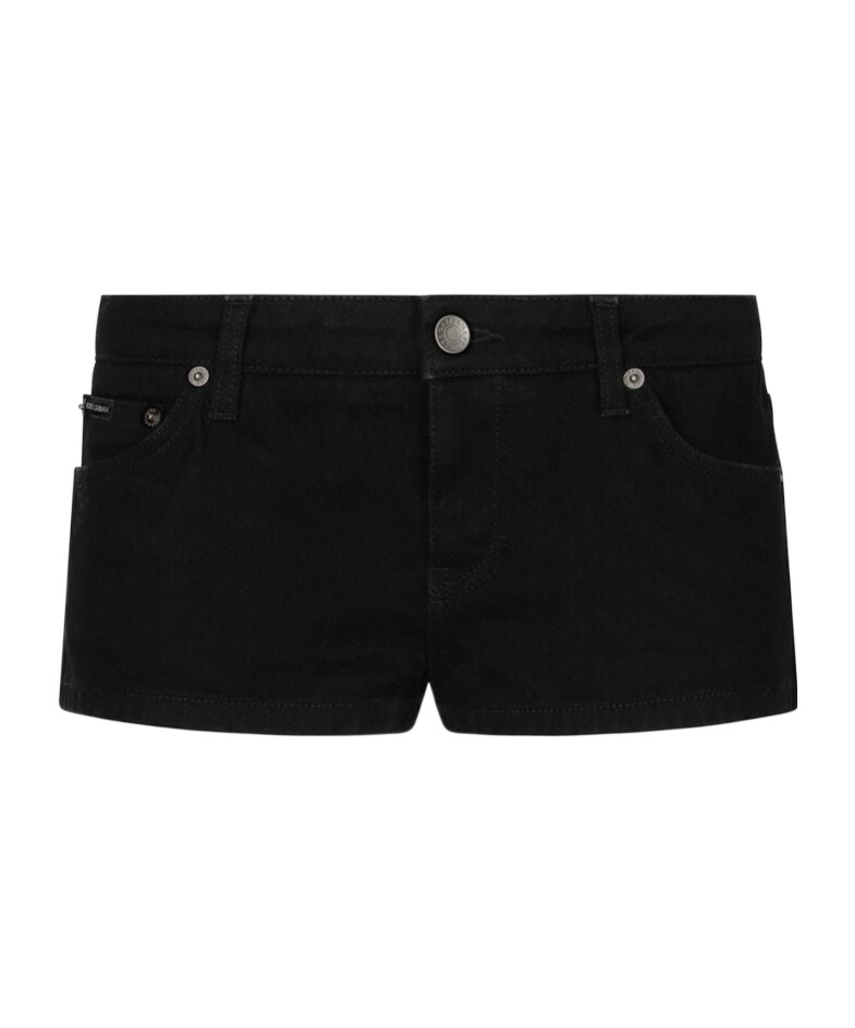 Dolce & Gabbana Low-rise Denim Shorts In Black