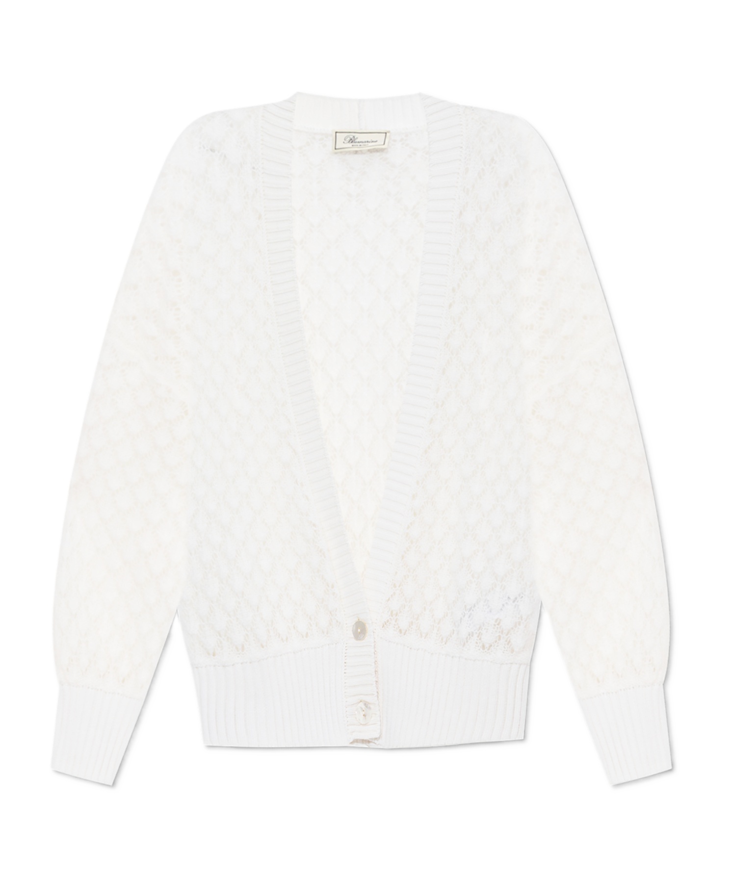 Blumarine Open-knit Cardigan In White