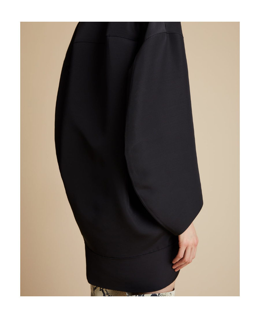 Khaite Kal Silk Shirtdress In Black