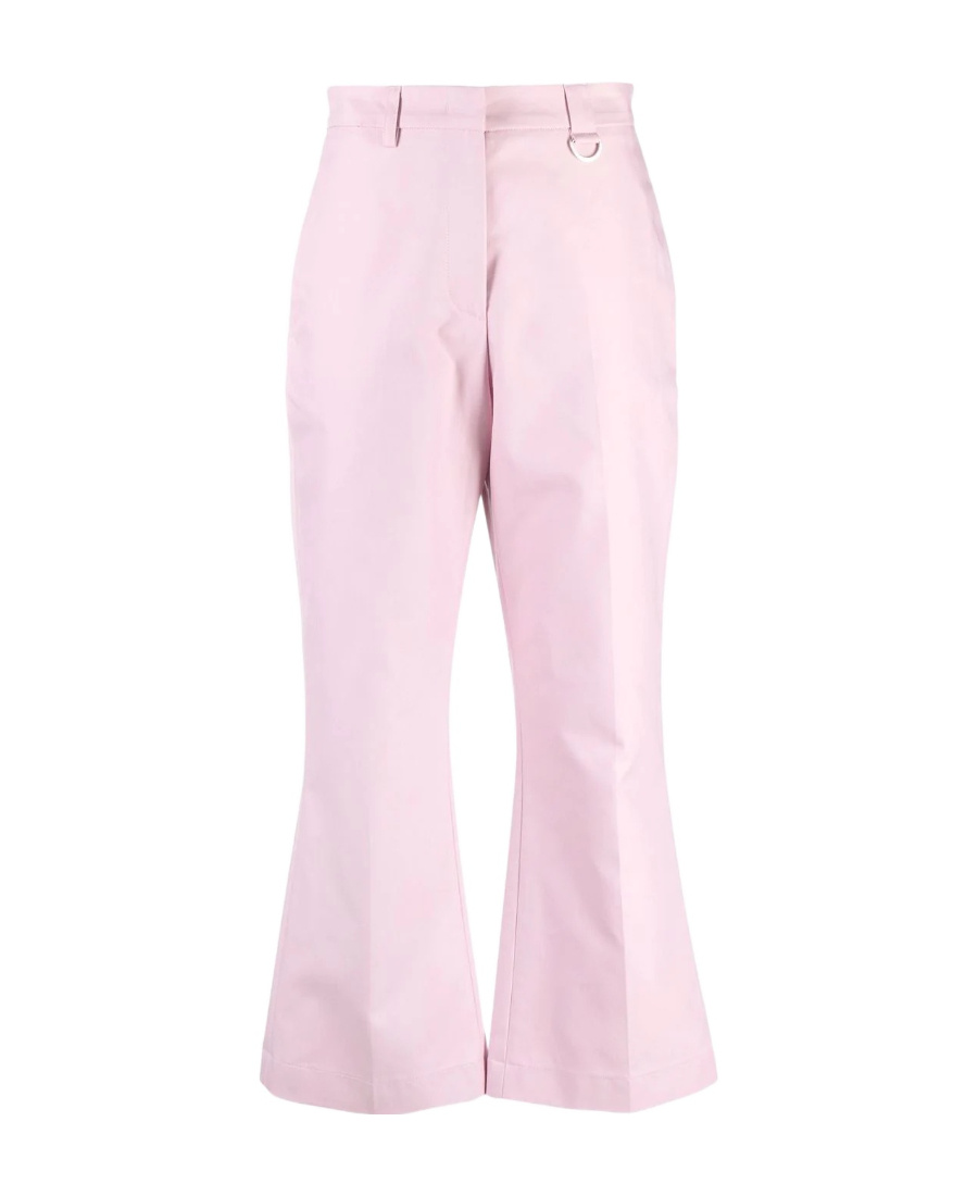 Msgm High-waist Cropped Trousers In Pink