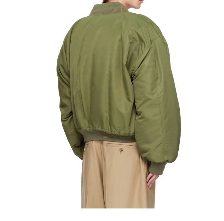 Hed Mayner Khaki Nylon Bomber Jacket In Green