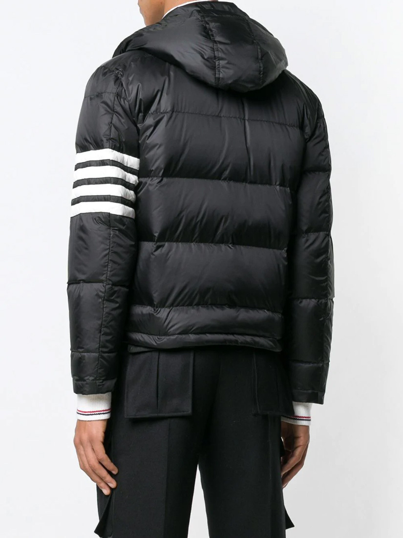 Thom Browne 4-bar Matte Nylon Bomber In Black