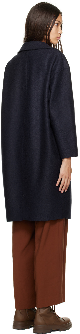 Shop Harris Wharf London Double Breasted Coat In Black