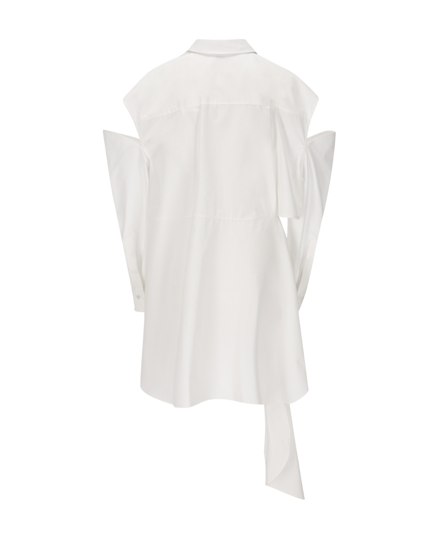 Shop Alexander Mcqueen Cut-out Detail Shirt Dress In White