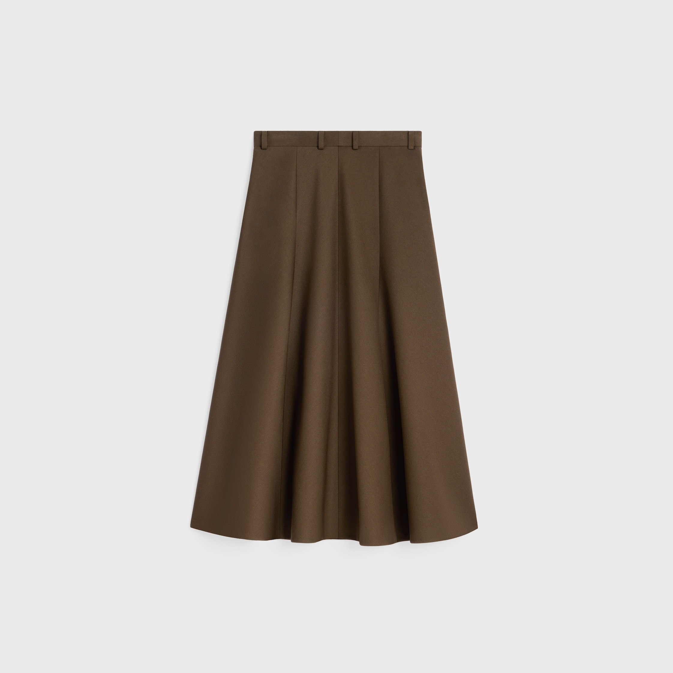 Celine Skirt In Cotton Gabardine In Brown