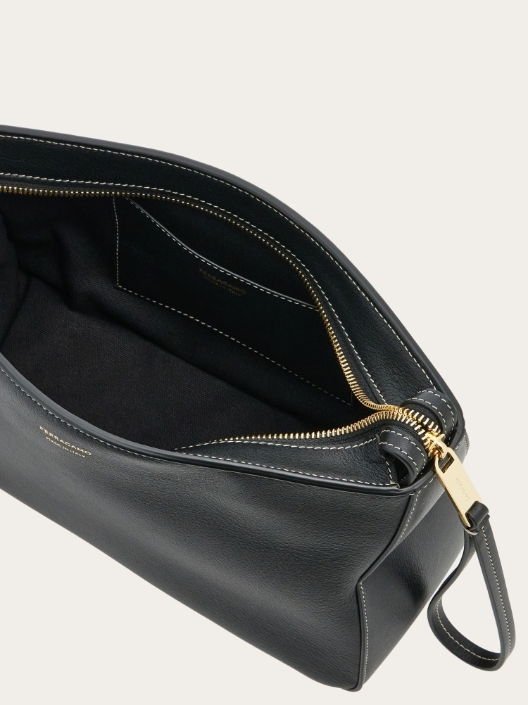 FERRAGAMO SALVATORE FERRAGAMO LOGO PRINTED SOFT POUCH 