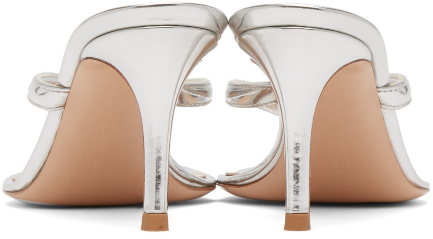 Gianvito Rossi Logo High-heeled Round-headed Sandals In White