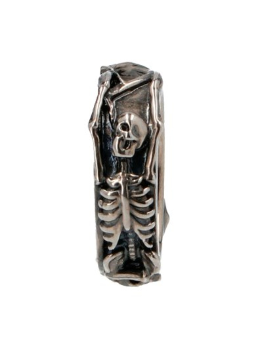 Alexander Mcqueen Dancing Skeleton Ring In Gray