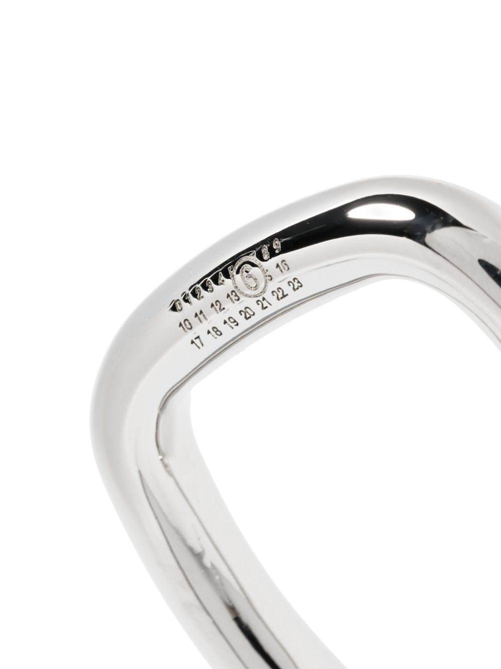 Mm6 Maison Margiela Numbers-motif Square Ring In White