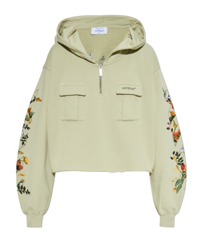 Off-white Long Sleeve Sweatshirt In Green
