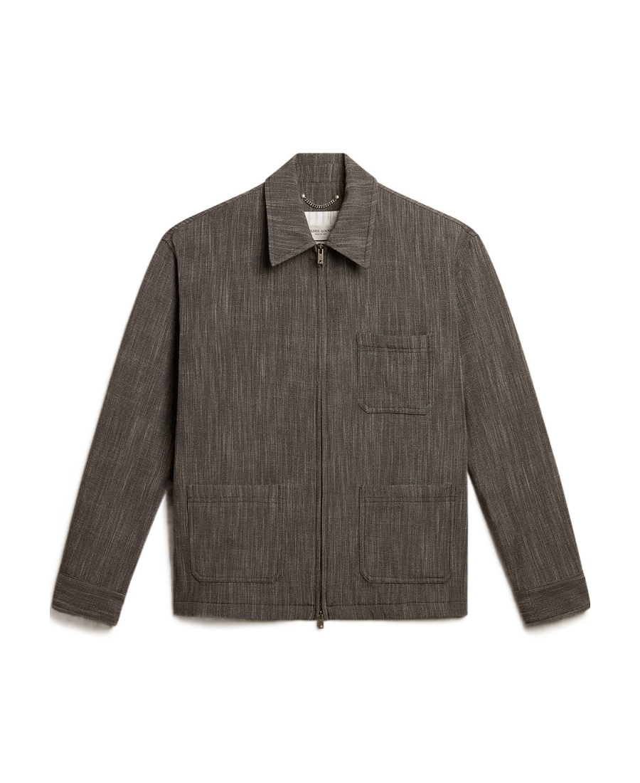 Golden Goose Mens Wool Blend Coach Jacket In Black