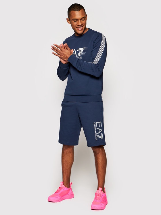 Ea7 Logo Detail Shorts In Blue