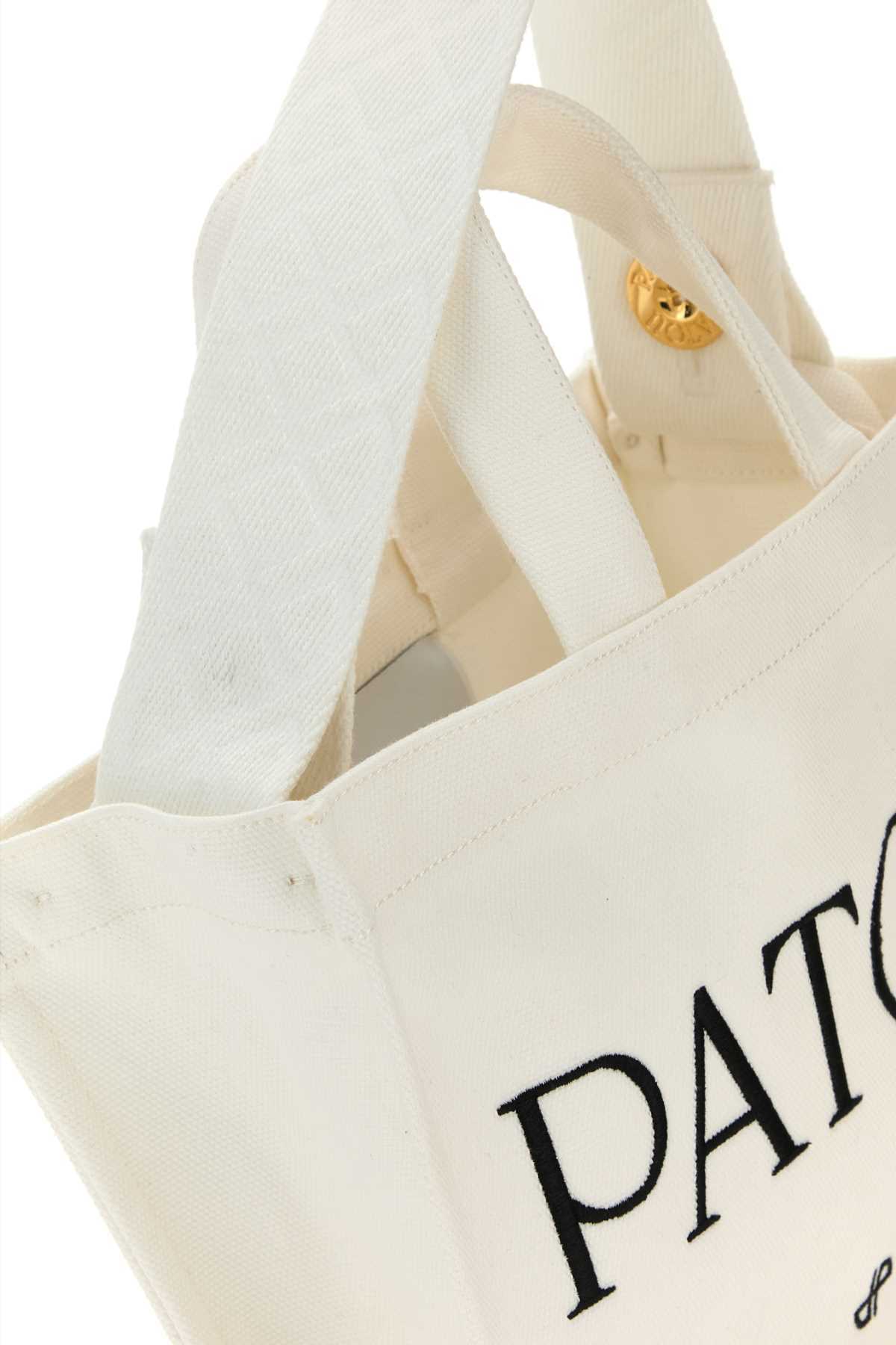 Patou -inspired Cotton Mini Bag With Decorative Trim In White