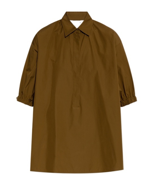 Max Mara Lapel Short-sleeved Shirt In Brown