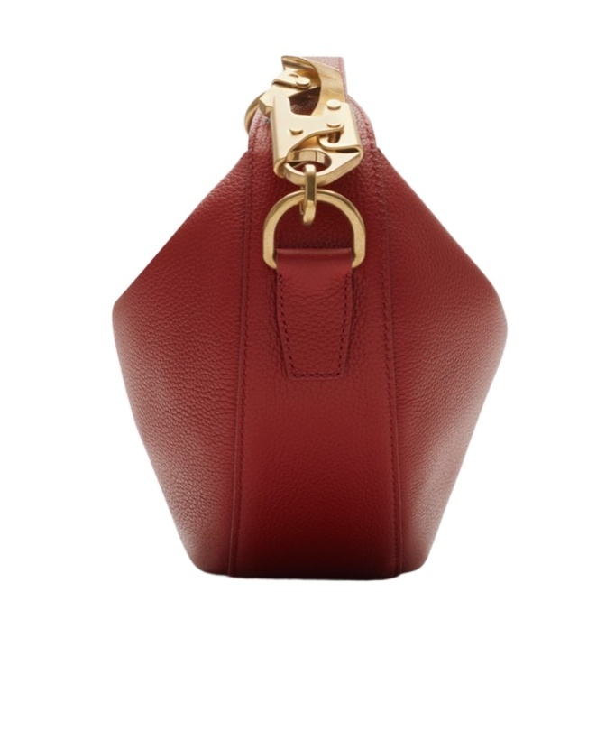 Burberry Knight Arc Rust Brown Grained Leather Shoulder Bag In Red
