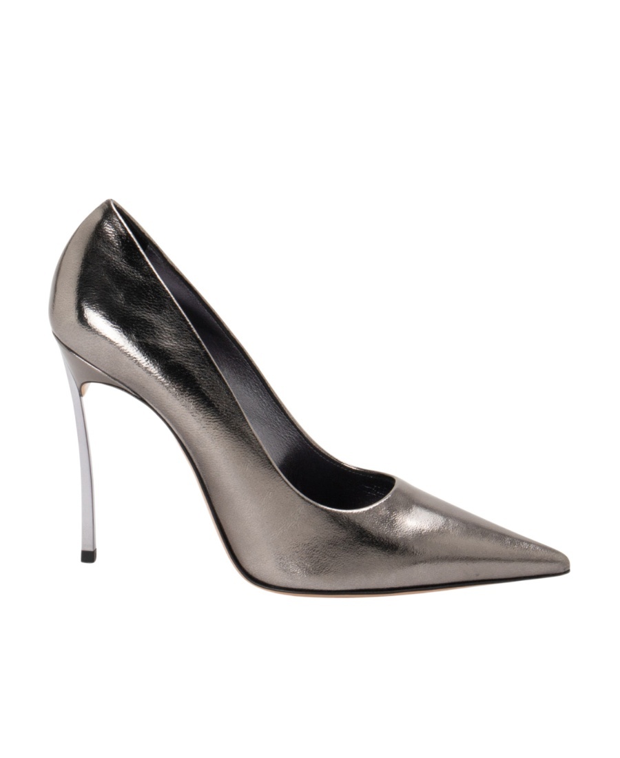 Casadei Superblade 100mm Metallic-finish Pumps In Gray
