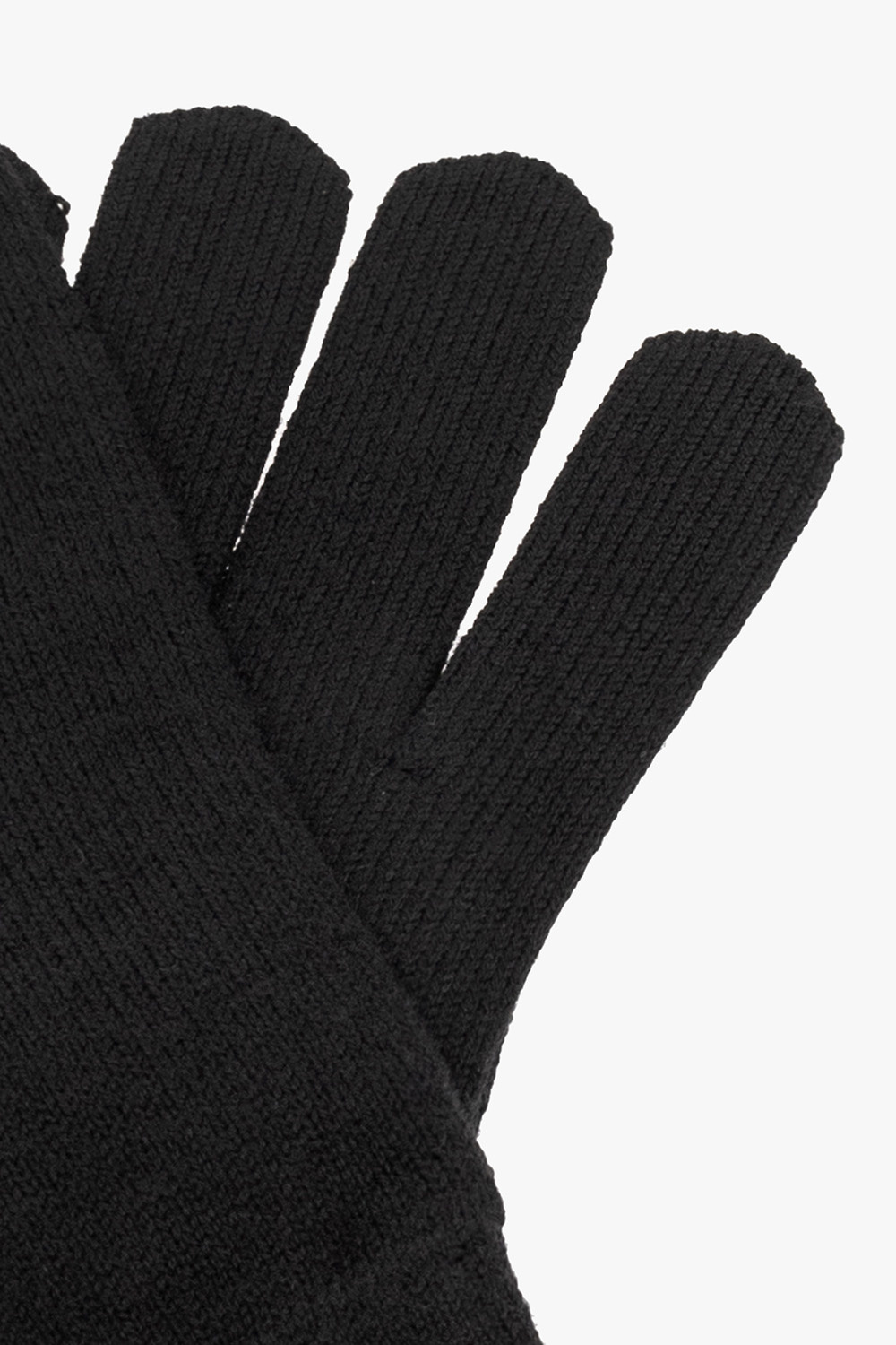 Canada Goose Metallic-stripe Merino-knit Gloves In Black