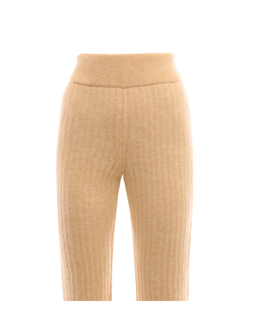 Nanushka Ribbed-knit Wool Trousers In Nude